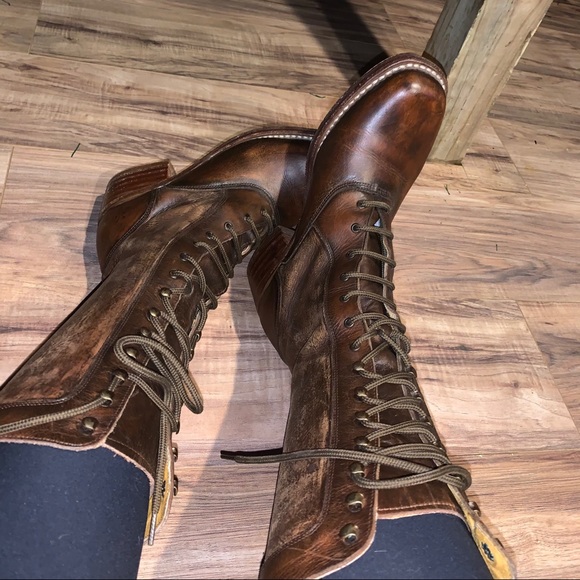 Frye Shoes - Vintage Frye Tall Combat Boots Sz 10